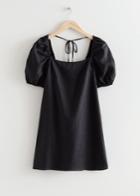 Other Stories Linen Mini Dress - Black