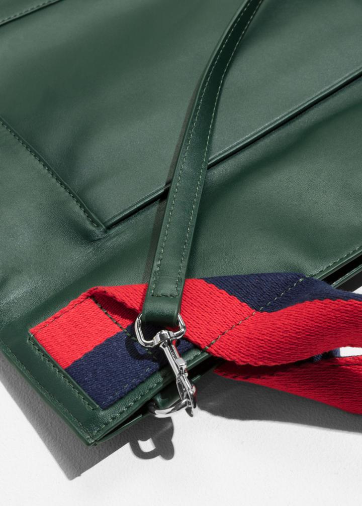 Other Stories Leather Tote - Green