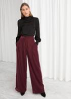 Other Stories High Waisted Velvet Trousers - Red