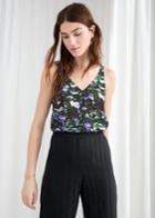 Other Stories Scoop Neck Button Up Tank - Green