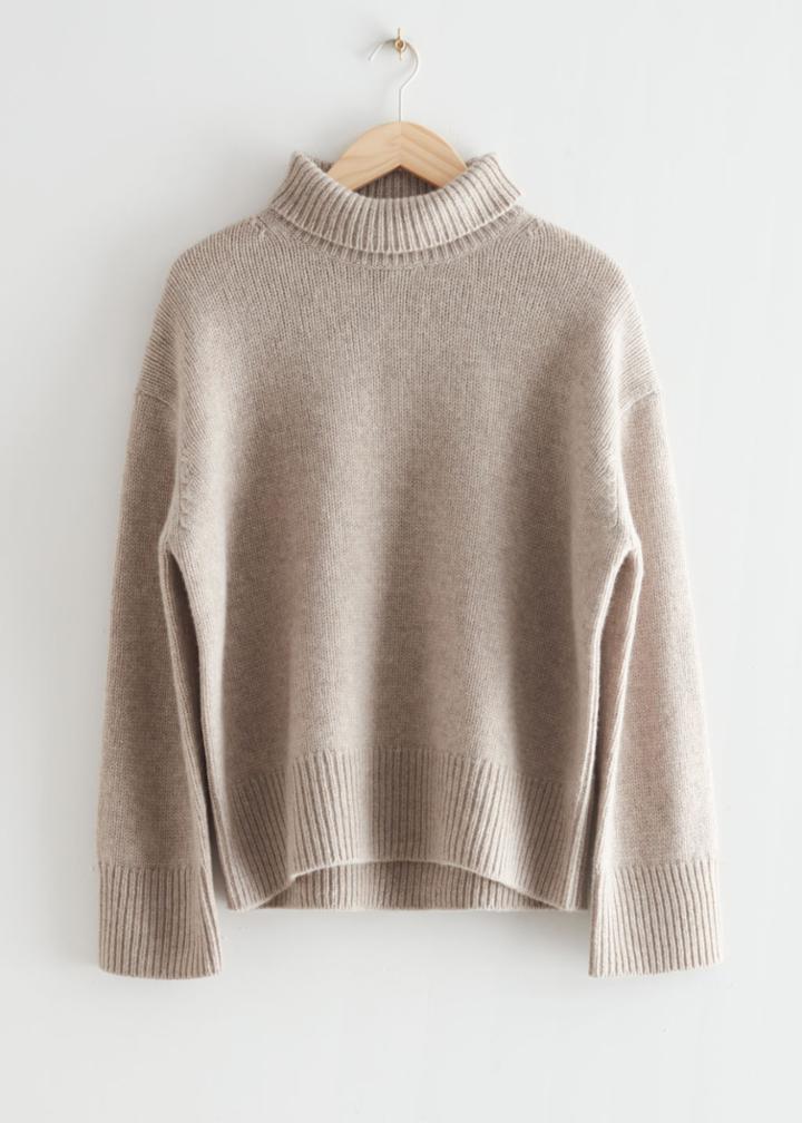Other Stories Turtleneck Knit Jumper - Rust