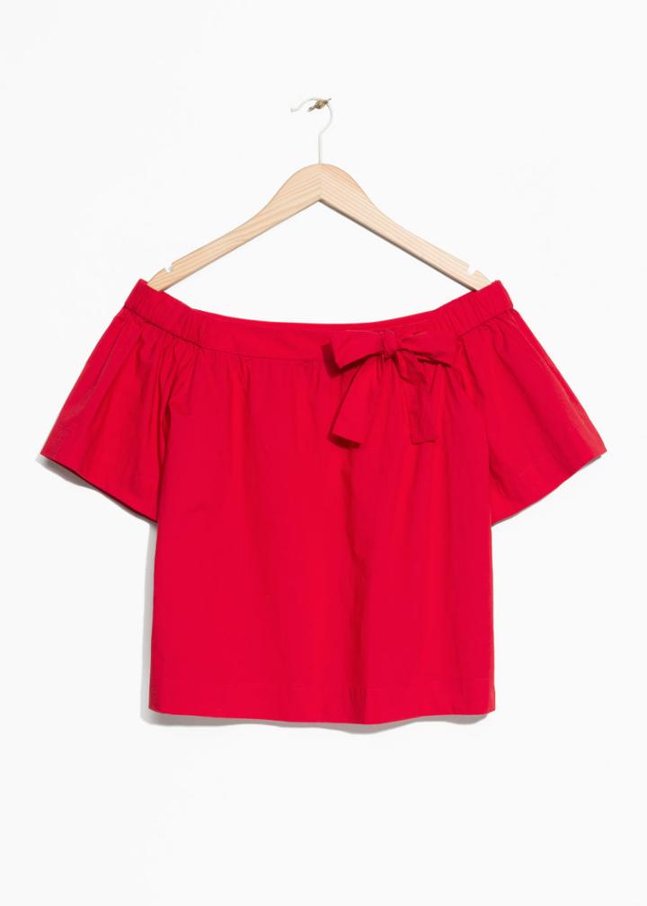 Other Stories Off-shoulder Top - Red