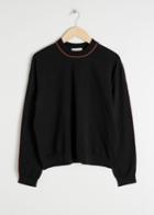 Other Stories Racer Stripe Knit Sweater - Black
