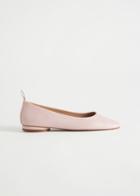 Other Stories Almond Toe Leather Ballerina Flats - Pink