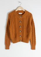 Other Stories Cable Knit Cardigan - Orange