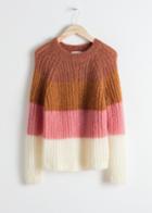 Other Stories Pastel Striped Wool Blend Sweater - Pink
