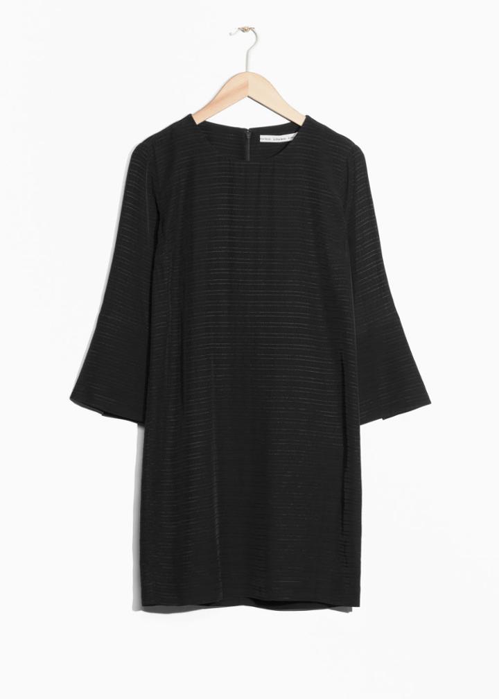 Other Stories Flare Slit Sleeve Dress - Black