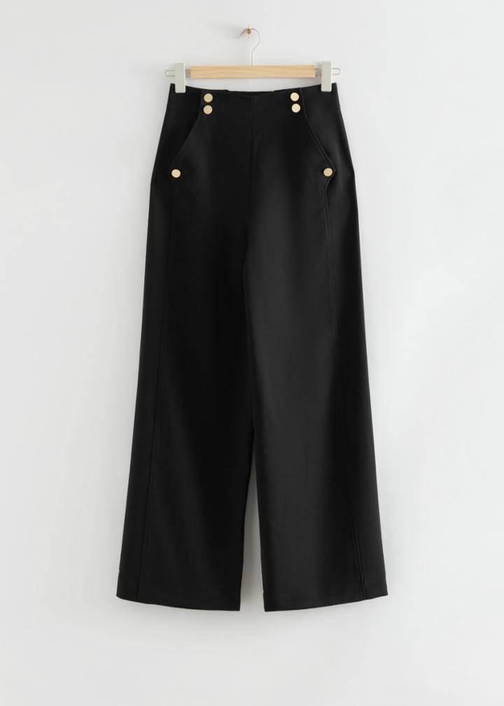 Other Stories Front-buttoned High Waist Trousers - Black