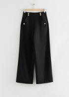 Other Stories Front-buttoned High Waist Trousers - Black