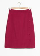 Other Stories High Waist Side Button Skirt - Red