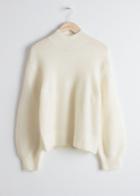Other Stories Wool Blend Cable Knit Sweater - White