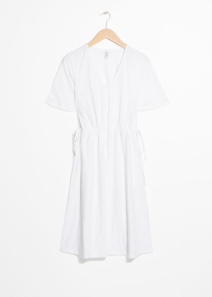 Other Stories Drawstring Waist Midi Dress - White