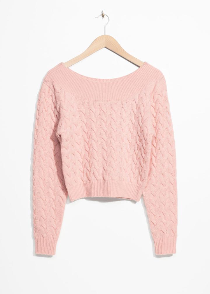 Other Stories Wool-blend Cable-knit Sweater - Orange
