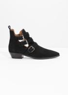 Other Stories Suede Strap Boots - Black