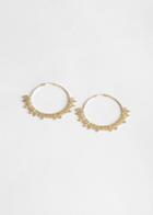 Other Stories Leaf Charm Hoop Earrings - Gold