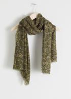 Other Stories Leopard Print Wool Scarf - Green