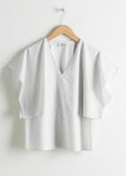 Other Stories Overlap Stripe Blouse - White