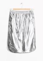 Other Stories Silver Leather Skirt