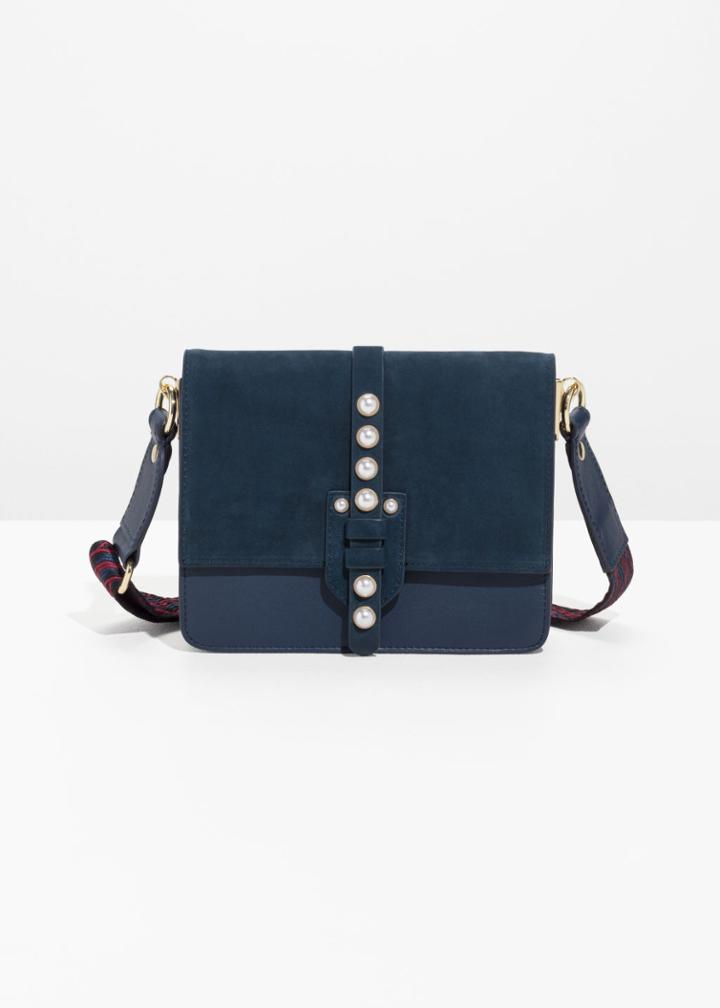 Other Stories Ruby Red Stud Mini Bag - Blue