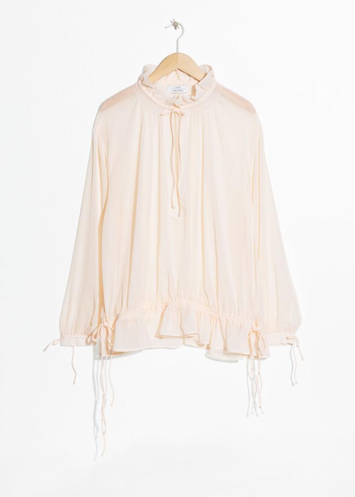 Other Stories Billowy Drawstring Tunic - Beige