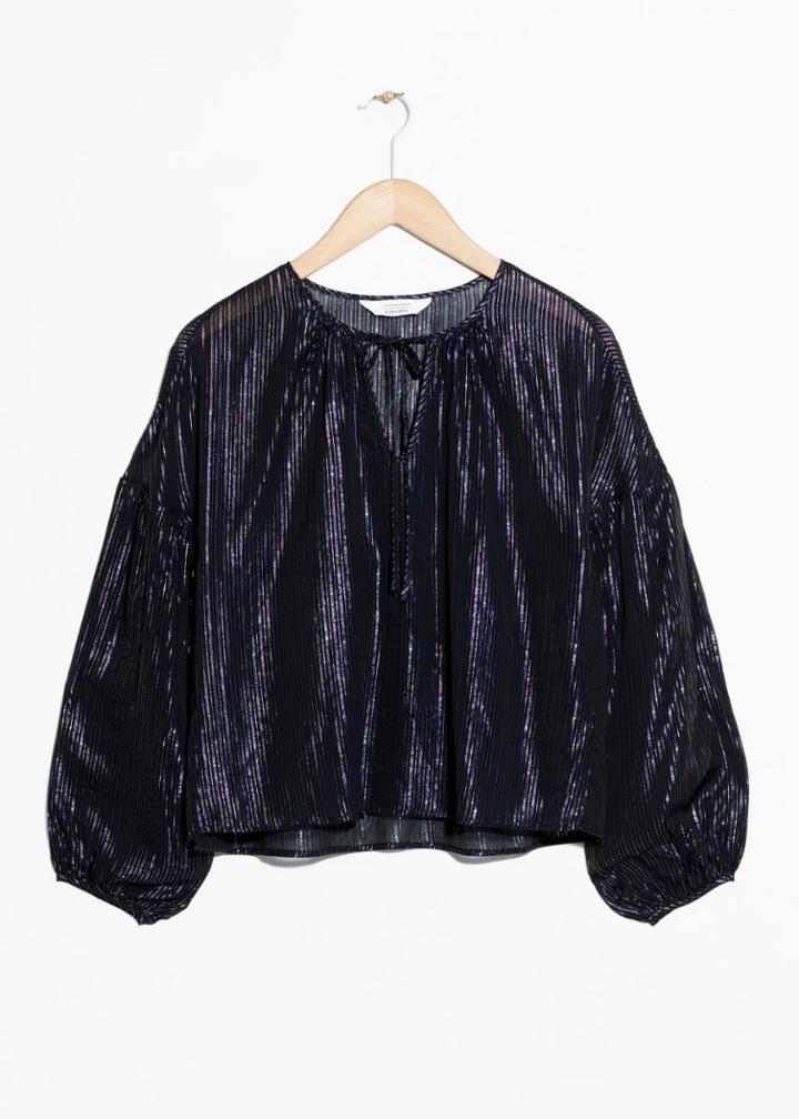 Other Stories Balloon Sleeve Blouse - Black