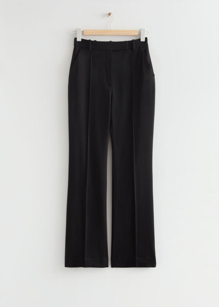 Other Stories Kick Flare Wool Trousers - Black