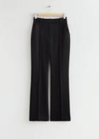 Other Stories Kick Flare Wool Trousers - Black