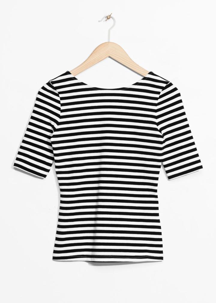Other Stories Striped Top - Black
