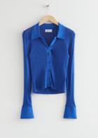 Other Stories Lurex Slim Knit Shirt - Blue