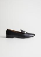 Other Stories Duo Pearl Buckle Loafers - Black