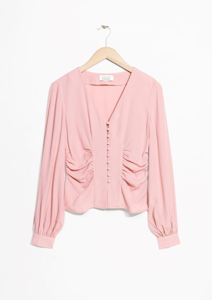 Other Stories Ruffled V-neck Blouse