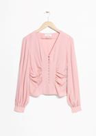 Other Stories Ruffled V-neck Blouse