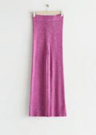 Other Stories Flared Rib Knit Trousers - Pink