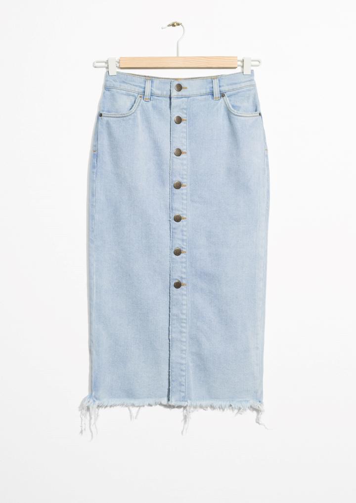 Other Stories Buttoned Denim Skirt