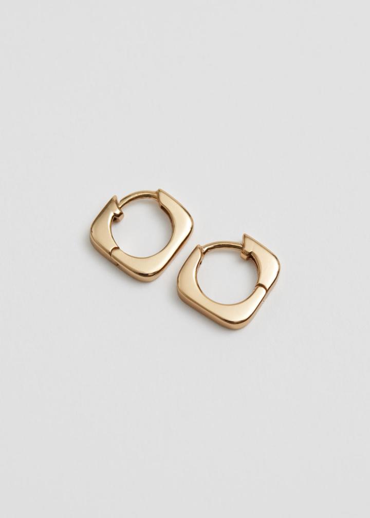 Other Stories Chunky Sterling Silver Hoop Earrings - Gold