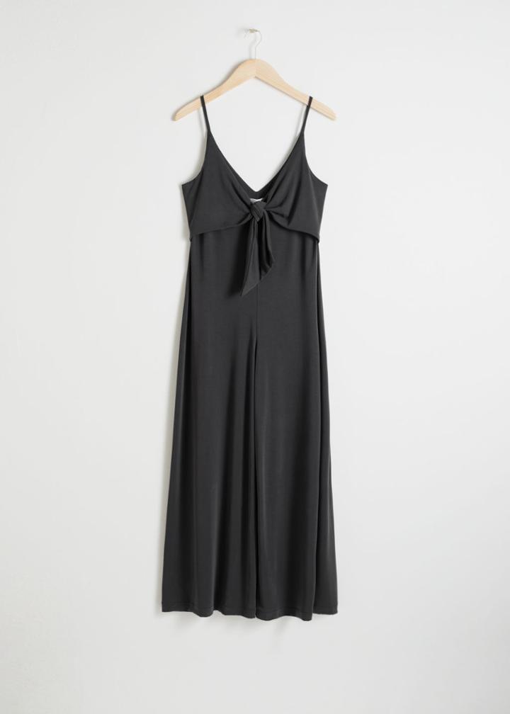 Other Stories Tie Up Flared Jumpsuit - Black