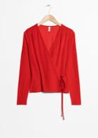 Other Stories Wrap Tie Blouse - Red