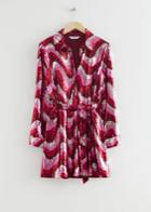 Other Stories Sequin Swirl Shirt Dress - Pink