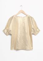 Other Stories Metallic Puff Blouse