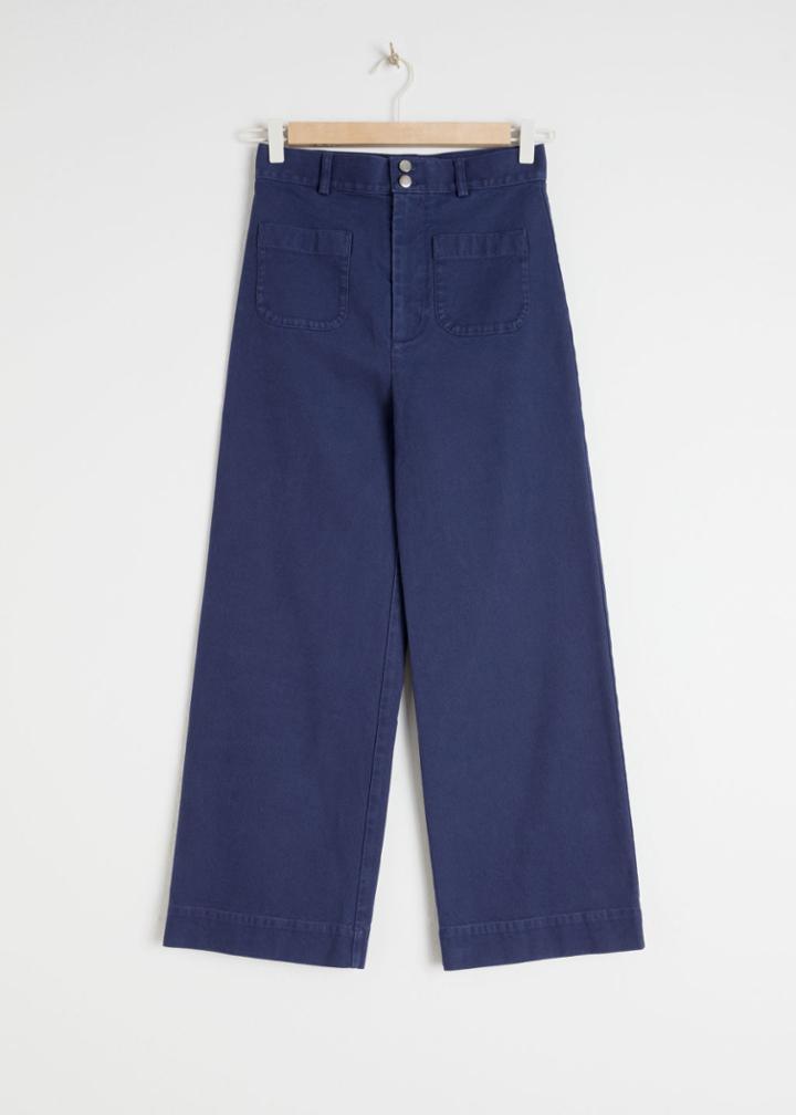 Other Stories Stretch Workwear Denim Trousers - Blue