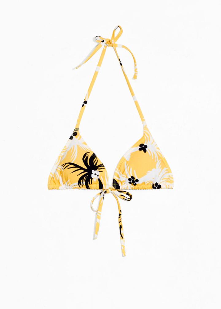 Other Stories Soft Triangle Bikini Top - Yellow