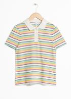Other Stories Striped Polo T-shirt - White