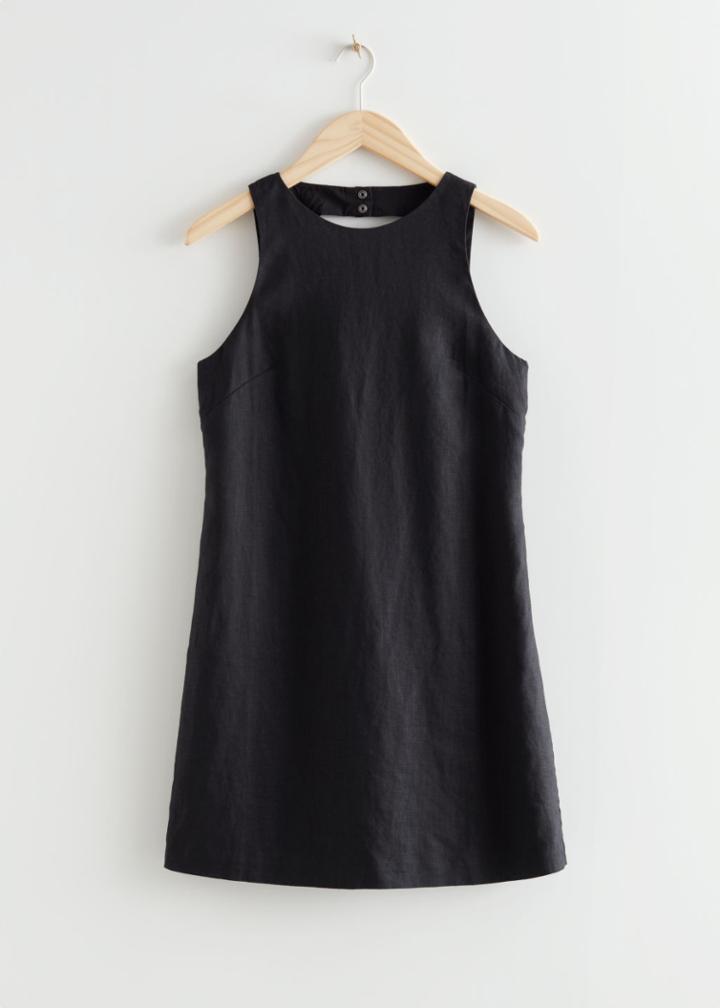 Other Stories Sleeveless Open Back Mini Dress - Black