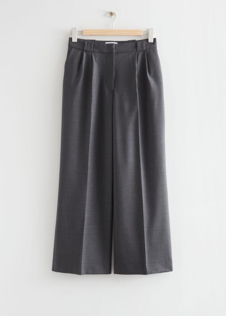 Other Stories Relaxed Press Crease Pants - Grey