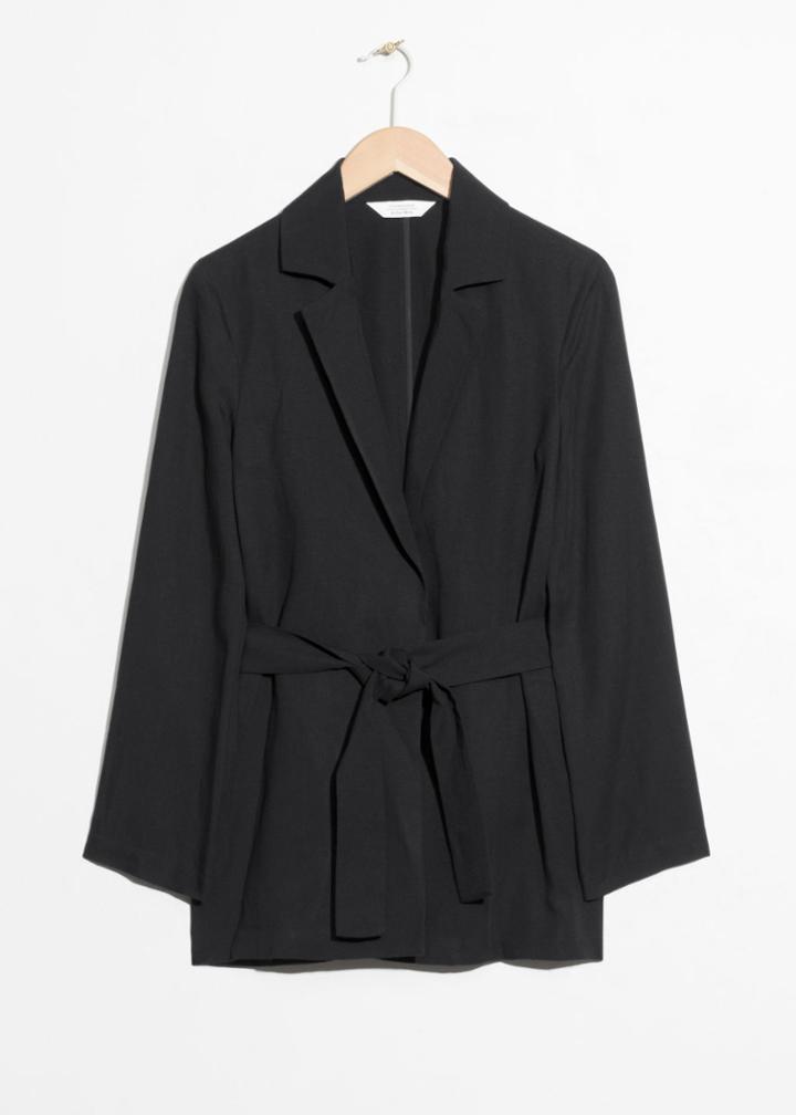 Other Stories Belted Blazer - Black