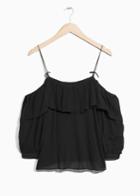Other Stories Frilled Blouse - Black