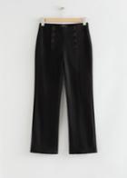 Other Stories Front Buttoned Slim-fit Trousers - Black