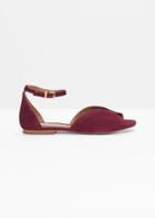 Other Stories Suede Strap Sandal - Red