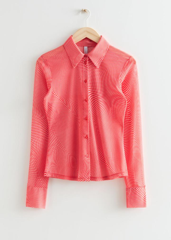 Other Stories Fitted Print Shirt - Orange