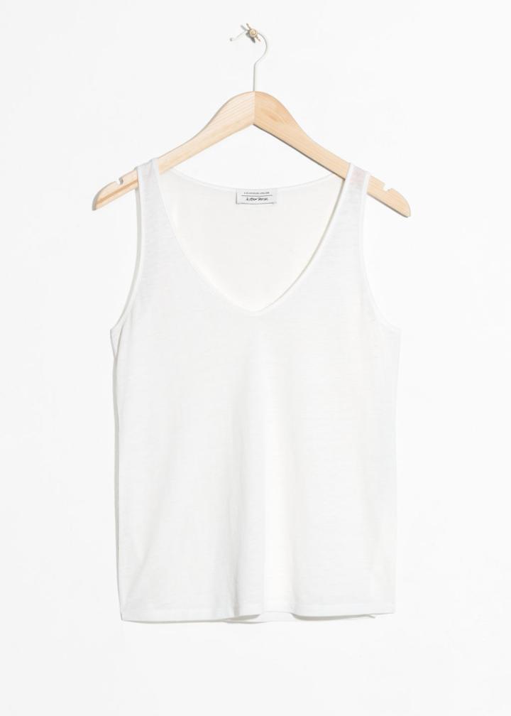Other Stories Scoop Neck Tank - White